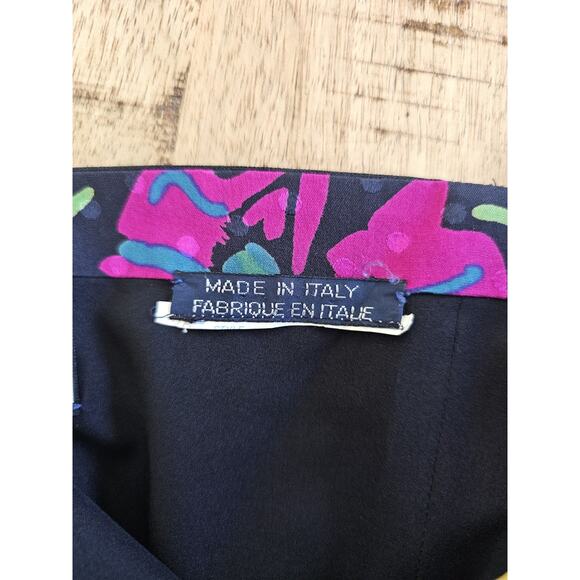 Emanuel Ungaro 80's Vintage Silk Floral Dress Women's Size 10 Made in Italy - Picture 16 of 16